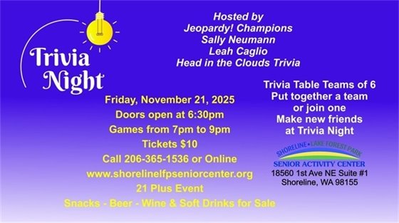 LFP - Shoreline Senior Center Trivia Night