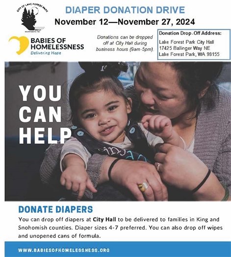 diaper donation drive flyer for babies of homelessness